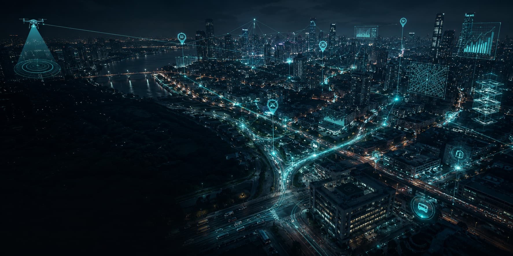 Montage of real-world AI applications across industries