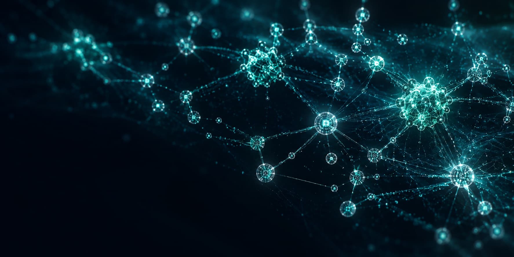 Network diagram showing multiple AI agents communicating and collaborating