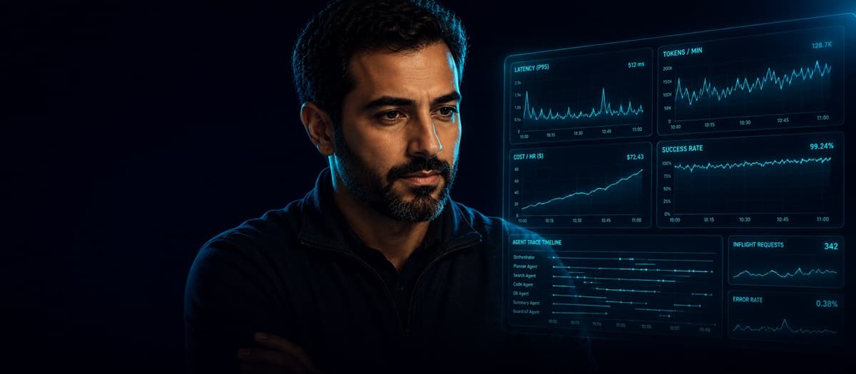 Dr. Omar Hassan at a conference presenting on emergent behavior in multi-agent AI systems