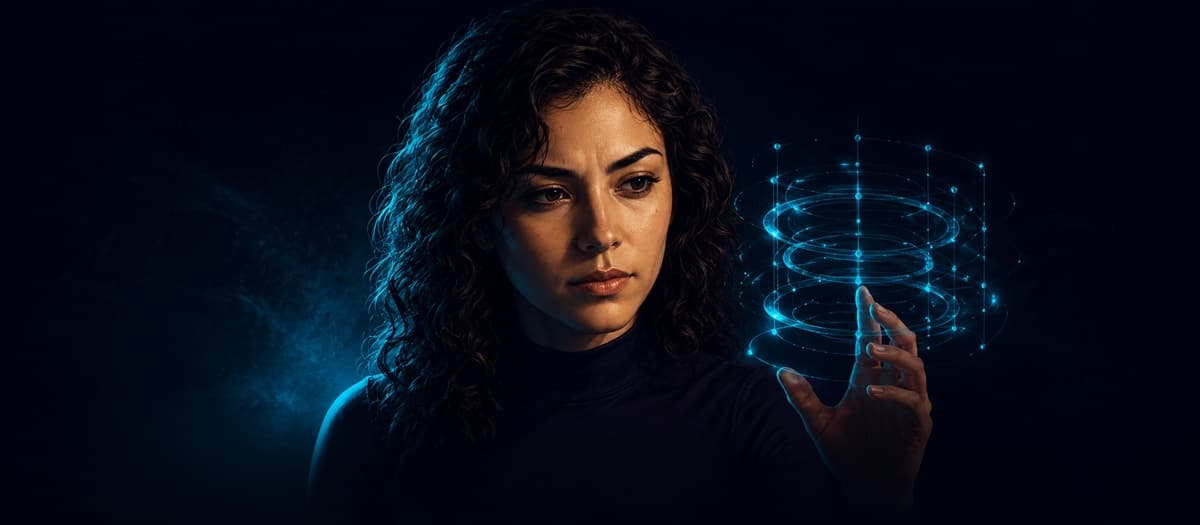 Dr. Sofia Reyes at a conference speaking about AI governance and ethics